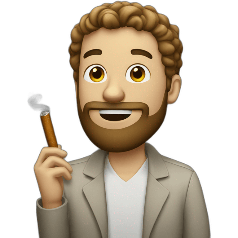 bearded guy holding a cigarrete emoji