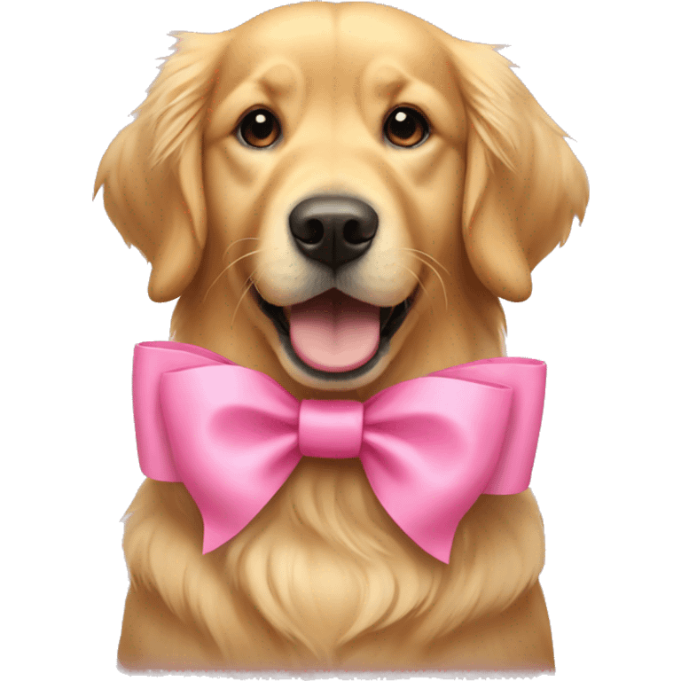 Golden retriever With a pink bow emoji