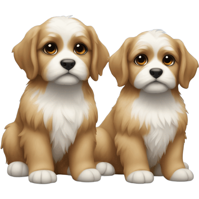 Two cavatzu puppies together emoji