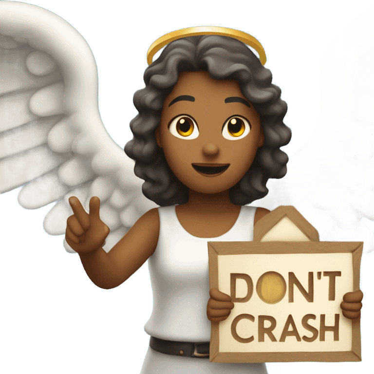 An angel holding a sign that says don’t crash out emoji