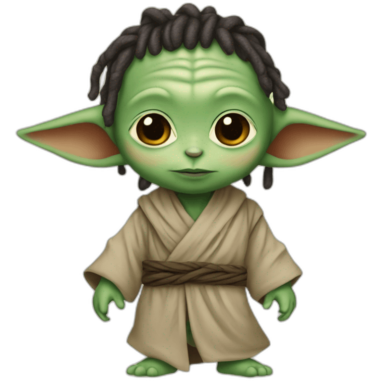 Baby yoda with dreads emoji