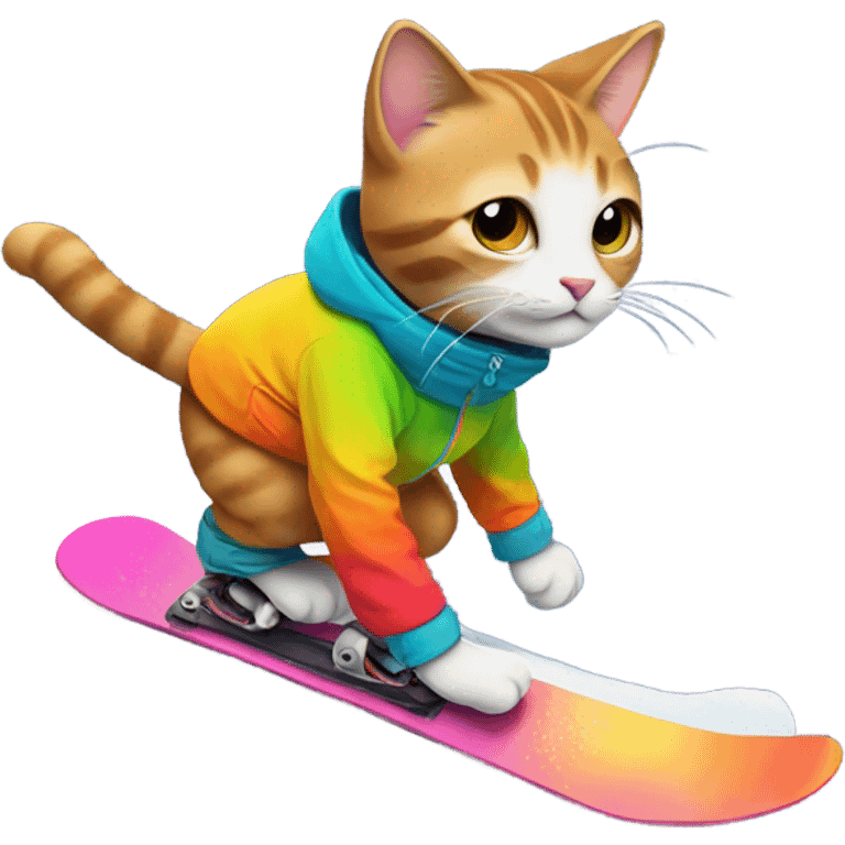 Cat snowboard emoji