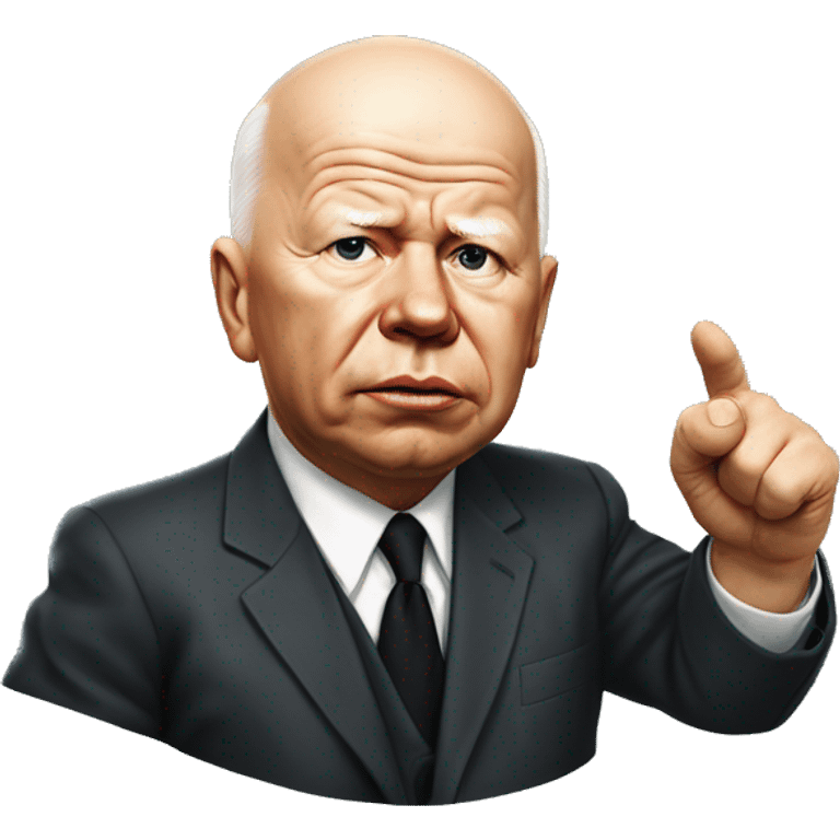 Khrushchev photorealistic threatens with his fist emoji