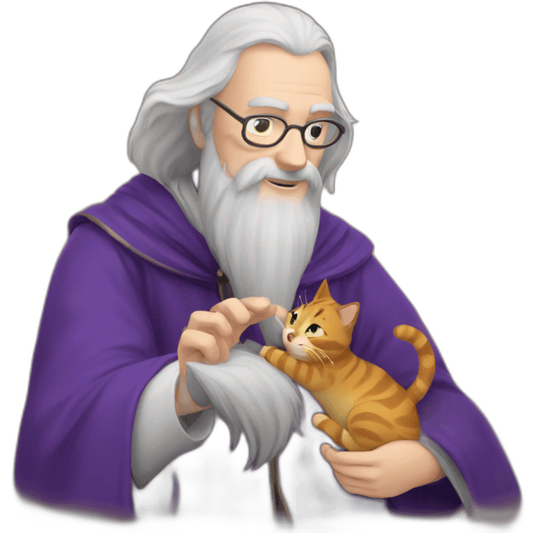 Wizzard petting a cat emoji