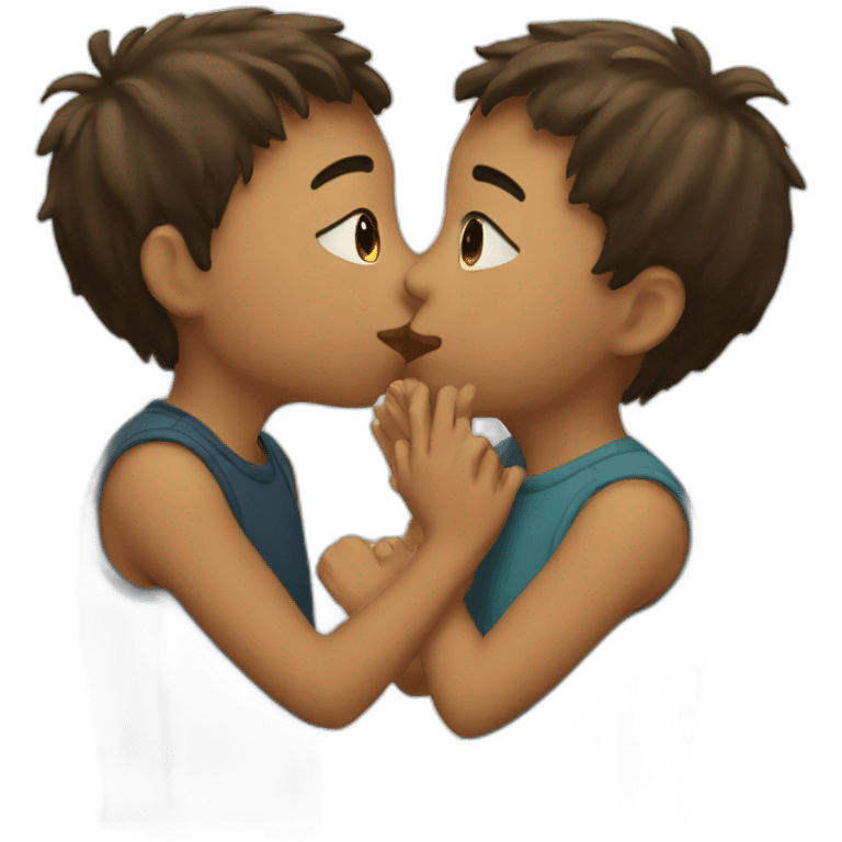 A girl kissing boy emoji