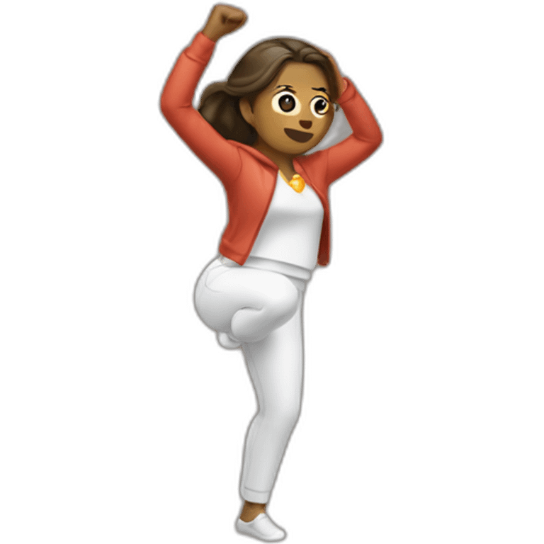 Femme qui fait un dab emoji