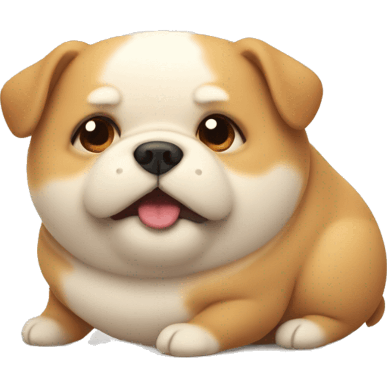 chubby dog with a belly emoji