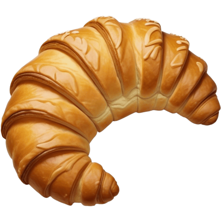 Cinematic Realistic Rustic French Croissant Pastry Emoji, depicted as a flaky, buttery crescent with delicate, layered textures and a slight, intentional char along the edges that imparts a rustic, artisanal charm. The golden, crispy exterior shows a hint of burnt nuance, rendered with warm, inviting lighting and exquisite detail to capture its time-honored, imperfect perfection. emoji