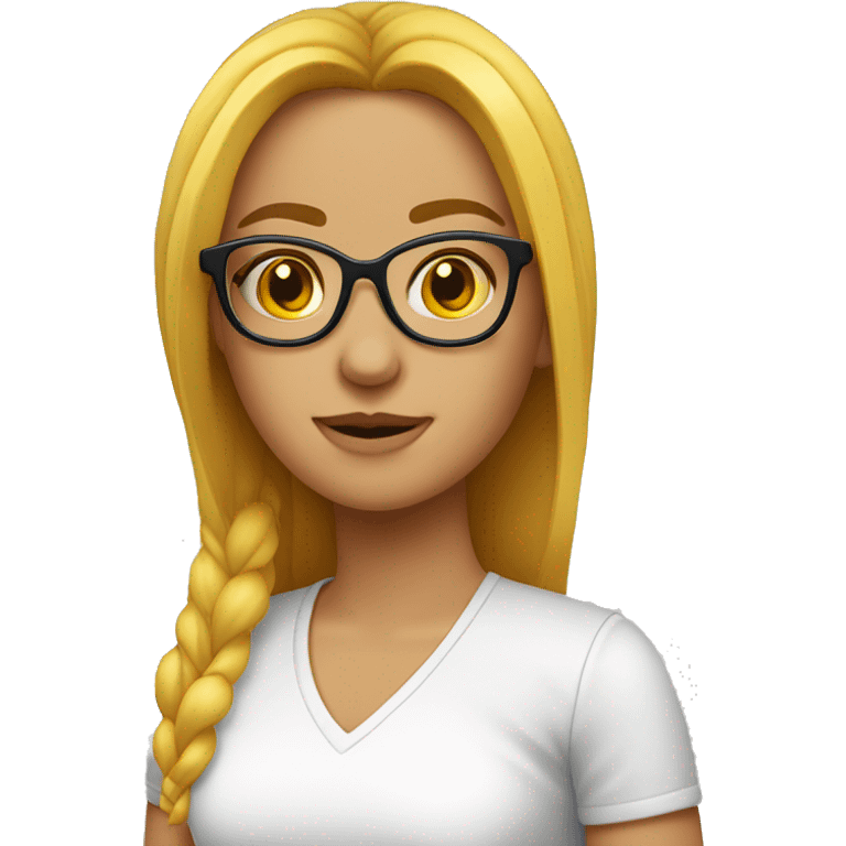 Chica pelirroja piel blanca gafas emoji