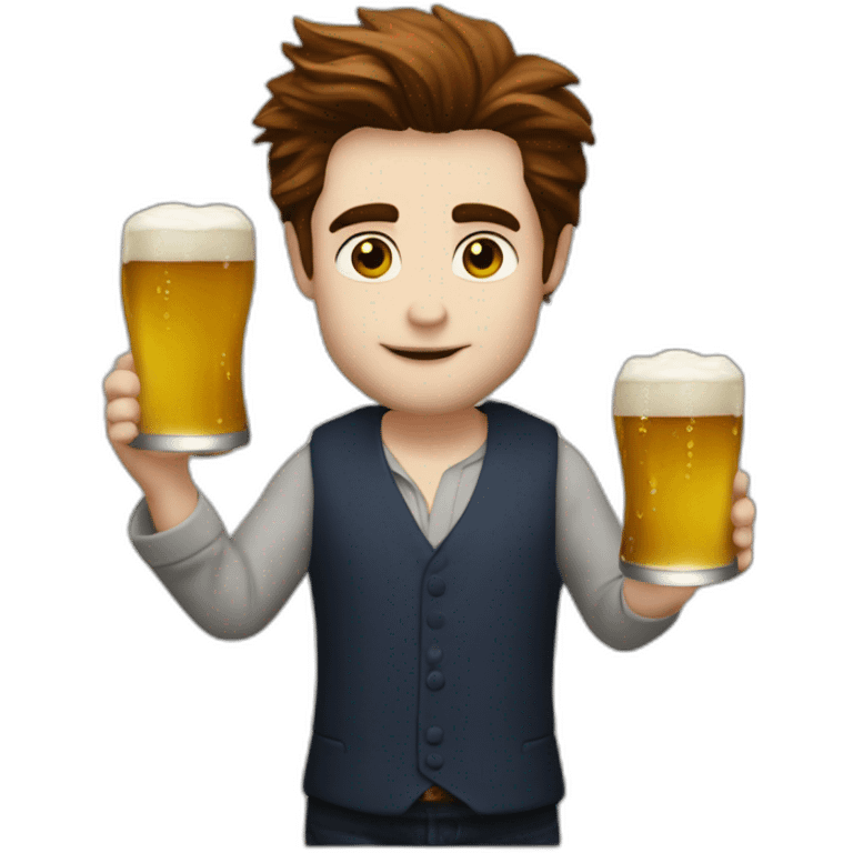 Edward Cullen with beer emoji