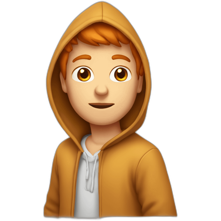 Garçon roux avec une capuche emoji