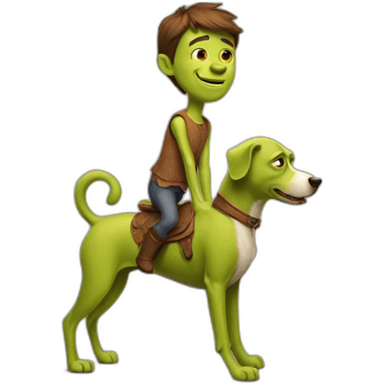 skinny-shrek-riding-dog emoji