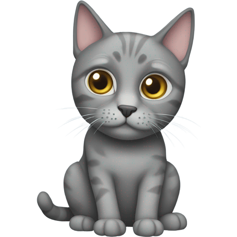 Scottish gray cat with straight ears emoji