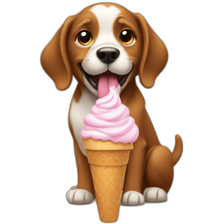 Doggy eating a ice cream emoji