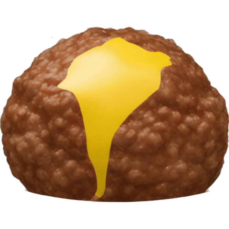 "Create an emoji of a meatball covered by the Swedish flag, clearly showing both the meatball and the blue and yellow flag." emoji