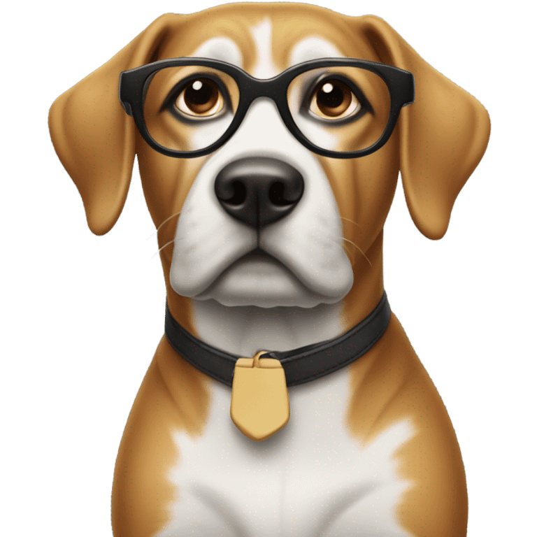 dog wearing glasses emoji