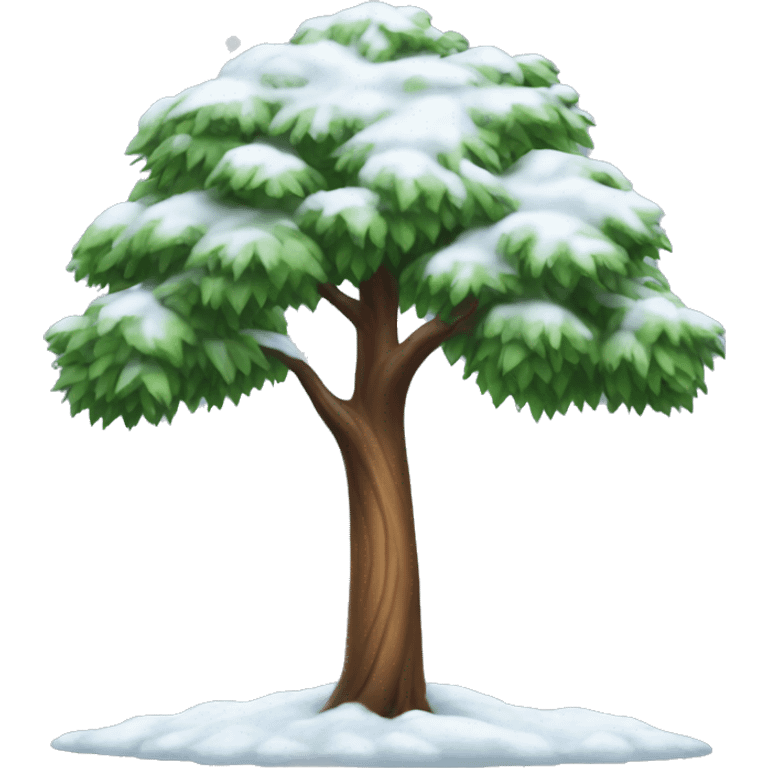 tree with snow emoji