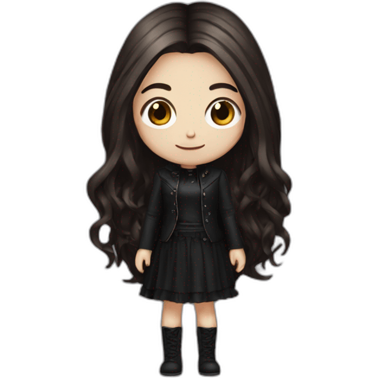 long brown haired goth girl emoji