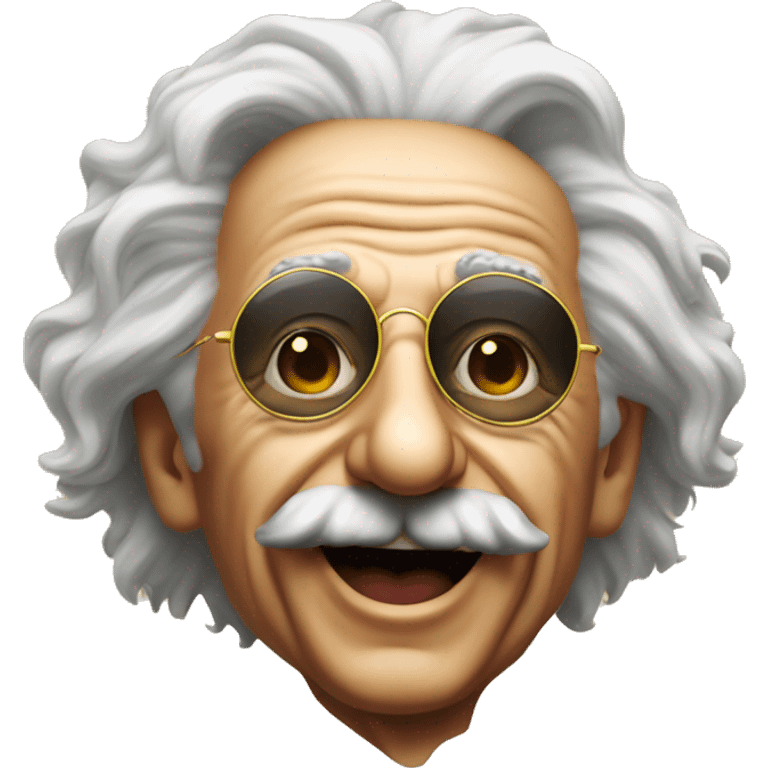 albert einstein dark sun glasses smiling emoji