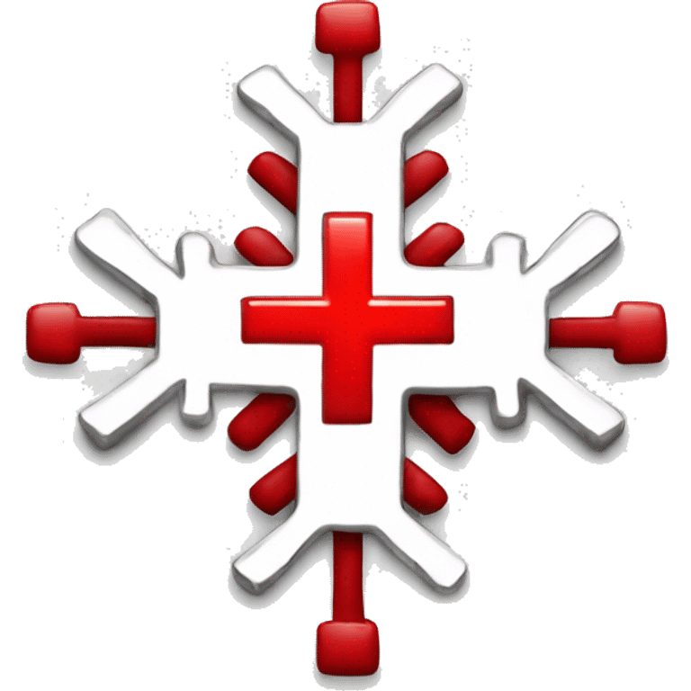 Cross out a snowflake with a Red Cross, they have to be separated Red Cross should be bigger than snowflake  emoji