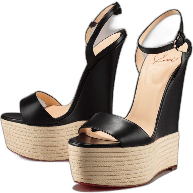 Platform wedges black louboutin sandal emoji