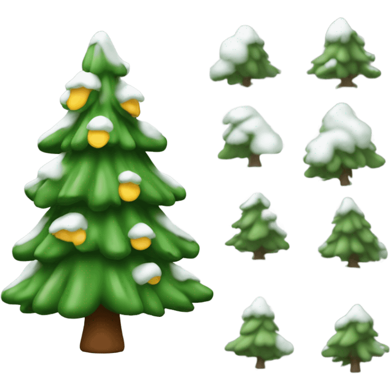 sapin avec de la neige et des noeuds emoji