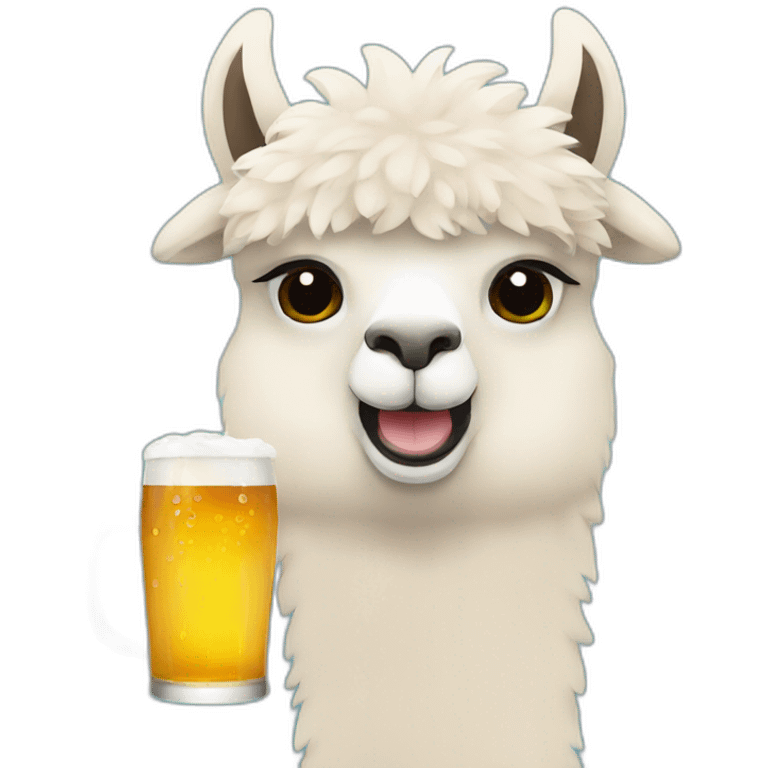 alpaca drinking beer  emoji