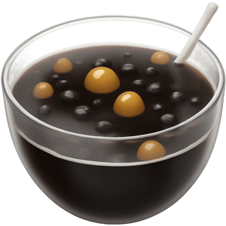 black sugar boba in a small bowl emoji