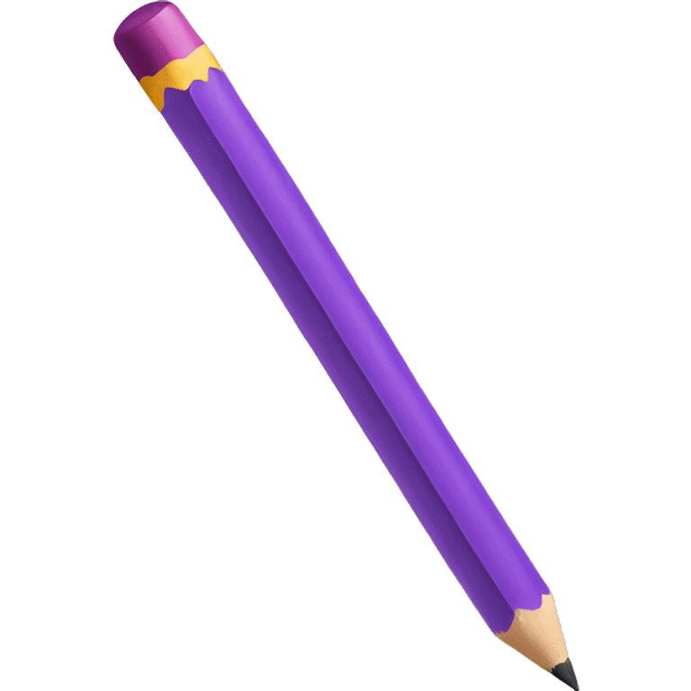 purple pencil writing on a paper emoji