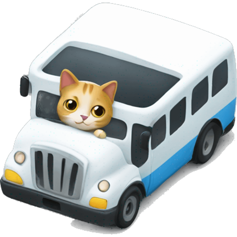 Cat driving a bus emoji