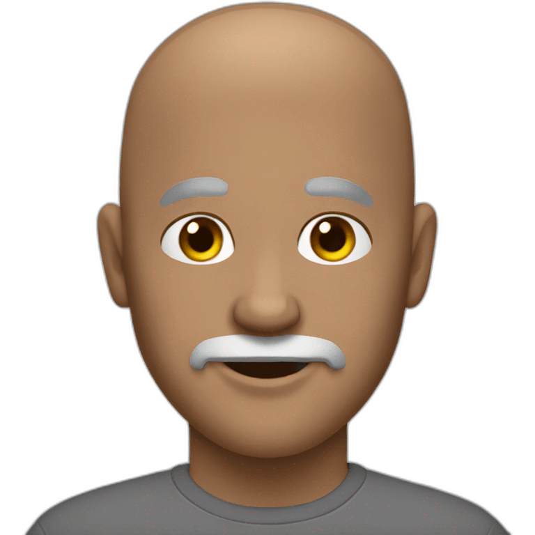 bald guy, gray goatee emoji