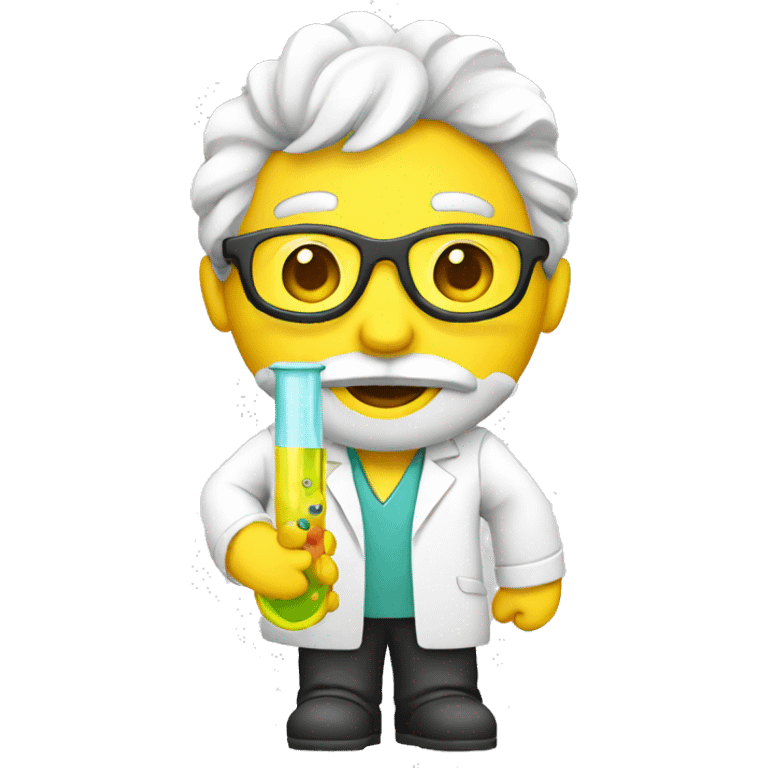 scientist with a yellow skin holding a science tube emoji