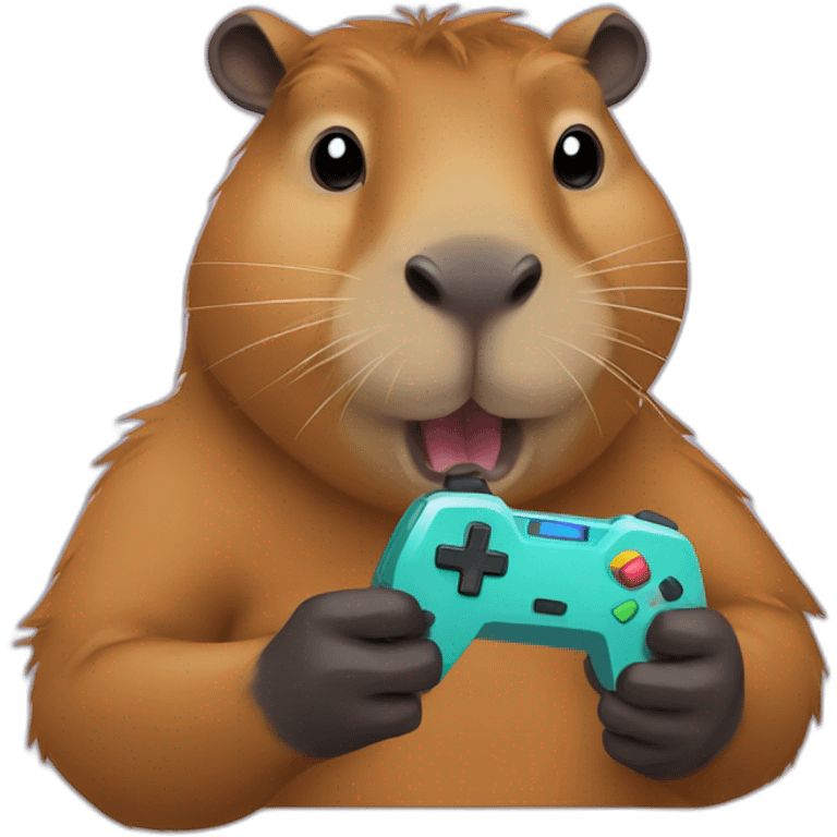 Capybara playing videogames emoji