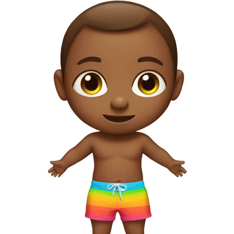 Brown baby in board shorts  emoji