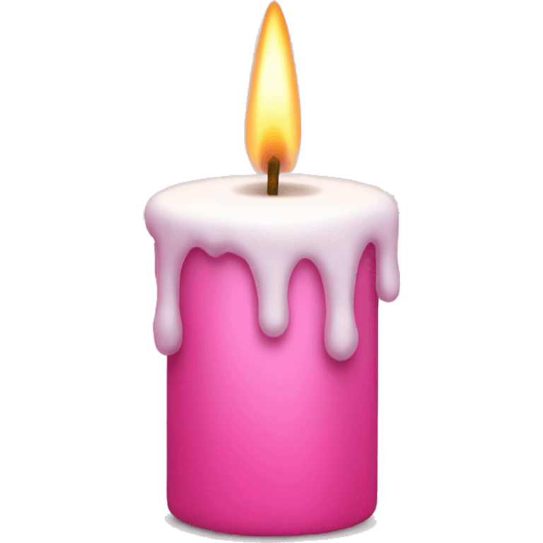 Pink candle with snow emoji