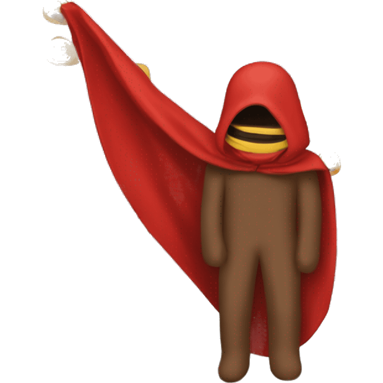 red cape floating from the side without hood. No body or face. emoji