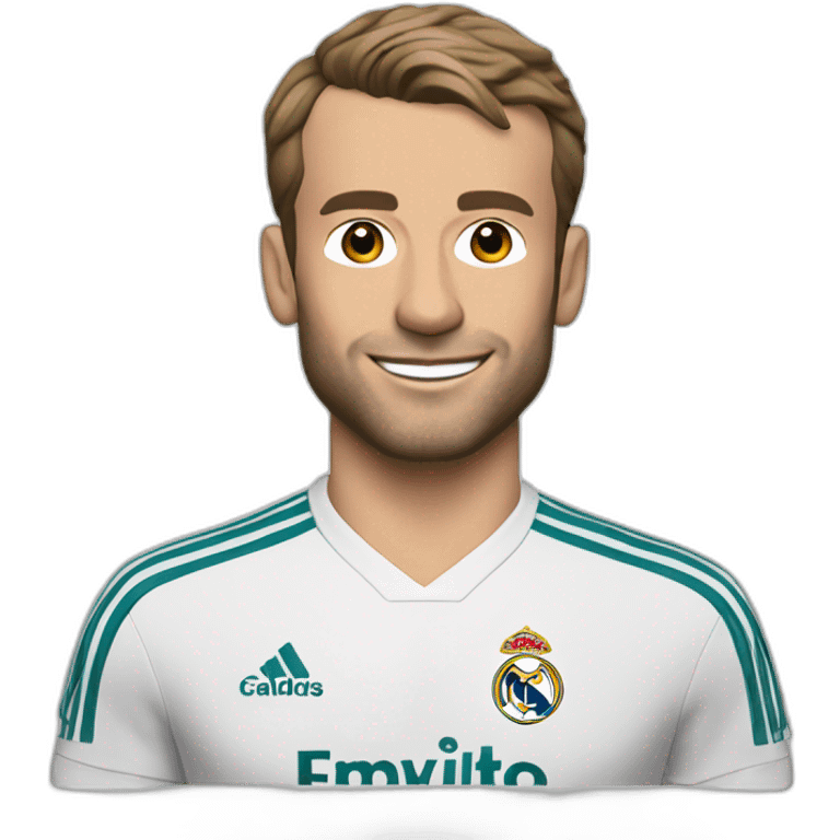 Macron avec le maillot Real madrid emoji