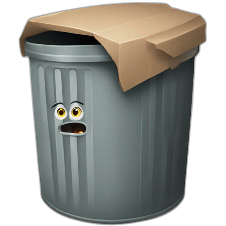 Angry trash bin emoji