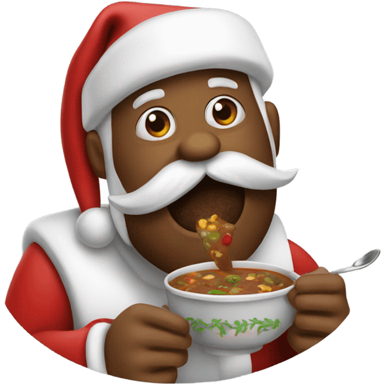 Santa eating gumbo emoji