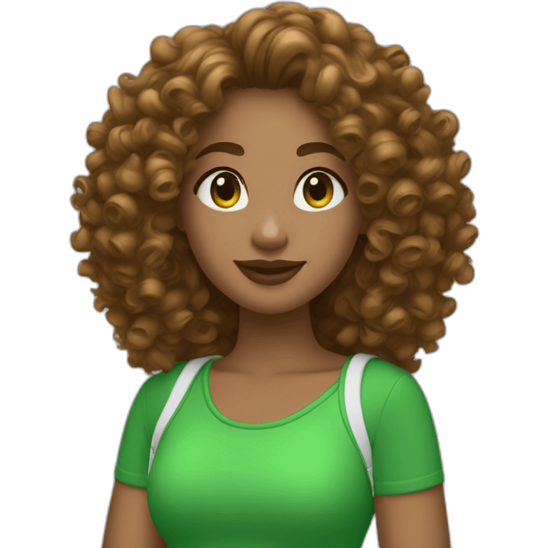 curly girl in AirPods Pro Max green emoji