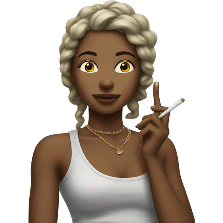 Stoner girl holding joint emoji