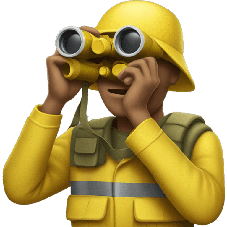 Yellow Army guy with binoculars  emoji