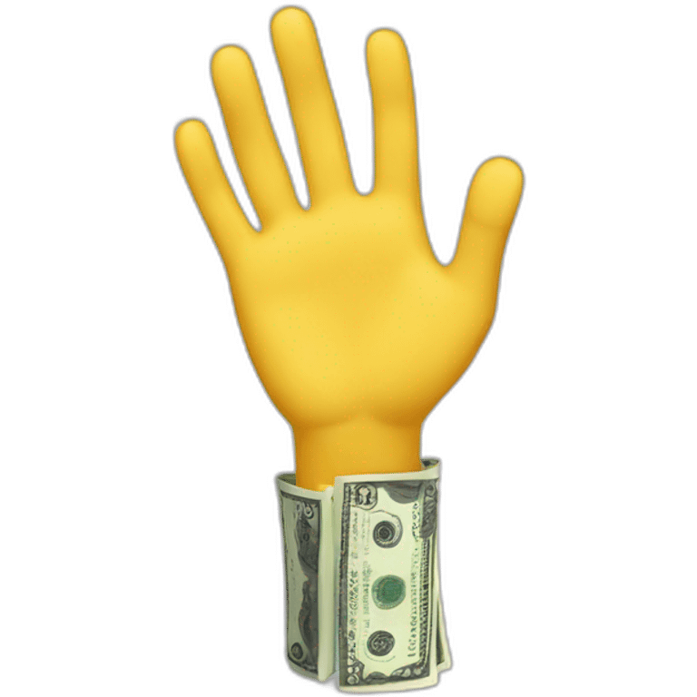 Hand with money emoji