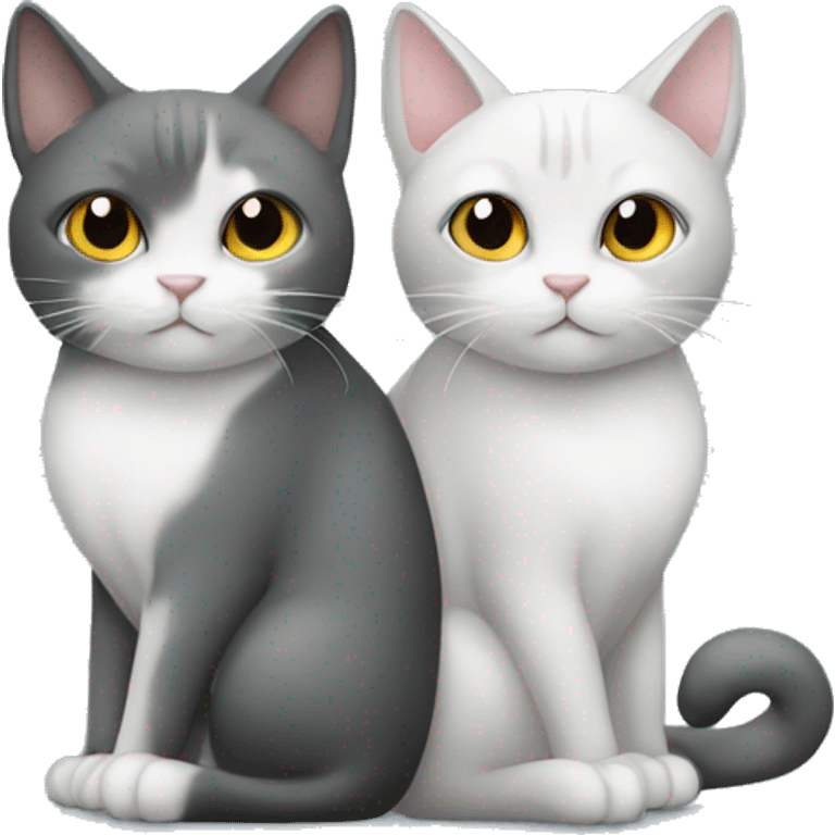 Two grey cats ying yang emoji