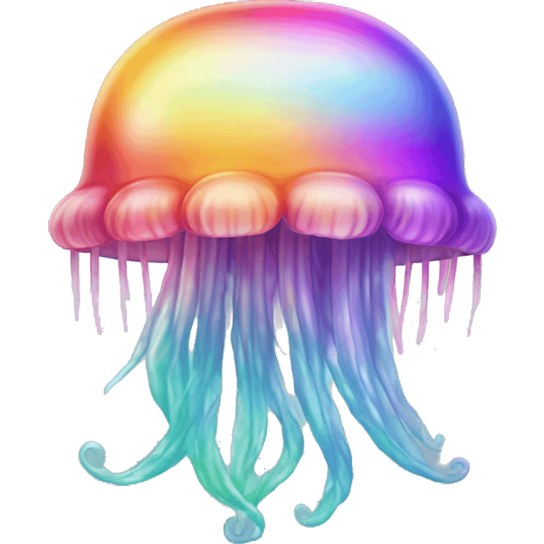 Gradient rainbow shimmery iridescent jellyfish emoji