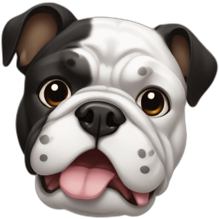 bulldog francês preto com o peito branco emoji