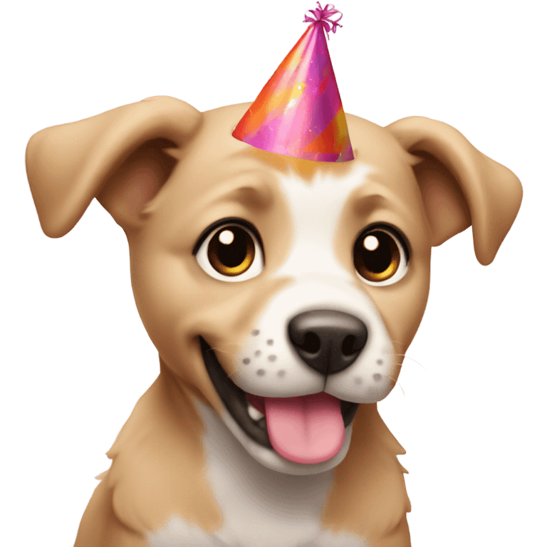 Puppies celebrate a birthday  emoji