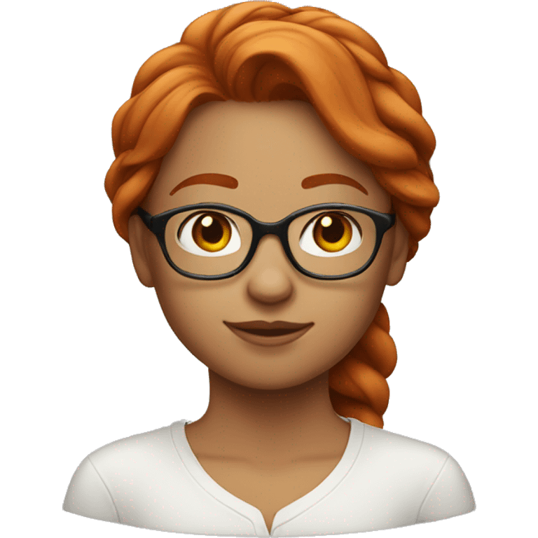 Redhead girl with glasses emoji