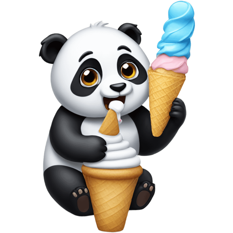 Panda eating ice cream emoji