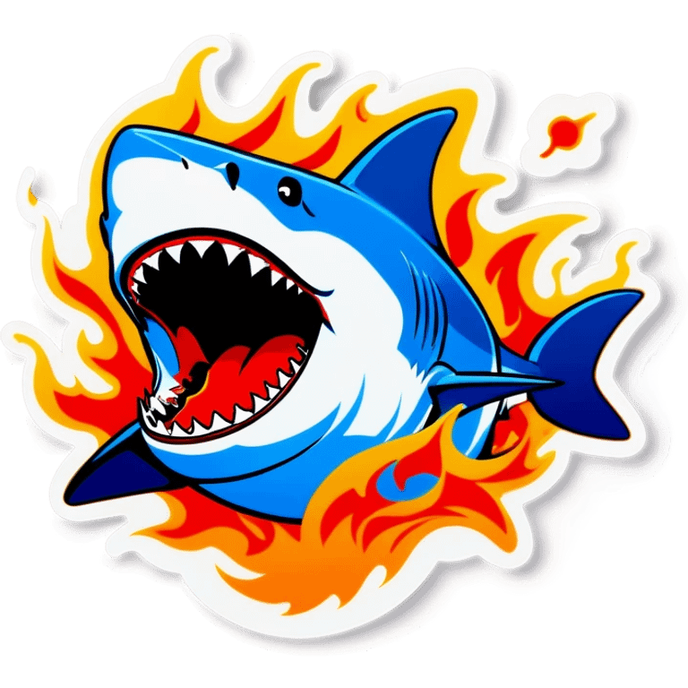 shark exploding on fire emoji